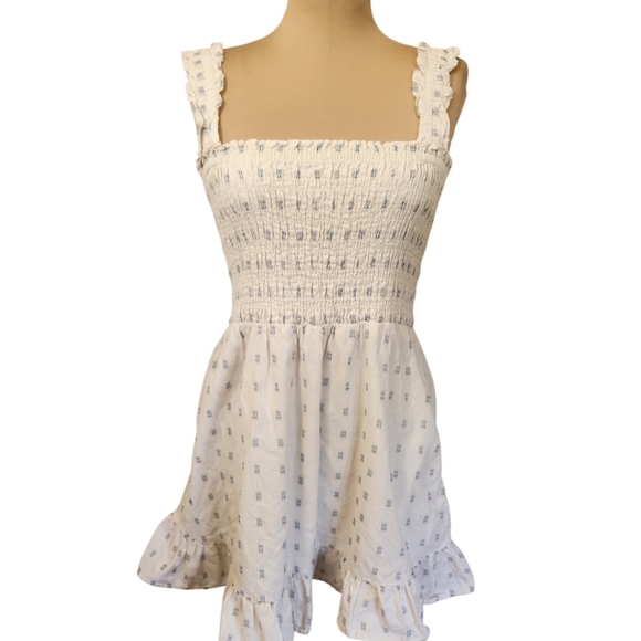 MADEWELL "Lucie" Smocked Textural Clipdot Sundress - Size M - Picture 3 of 14